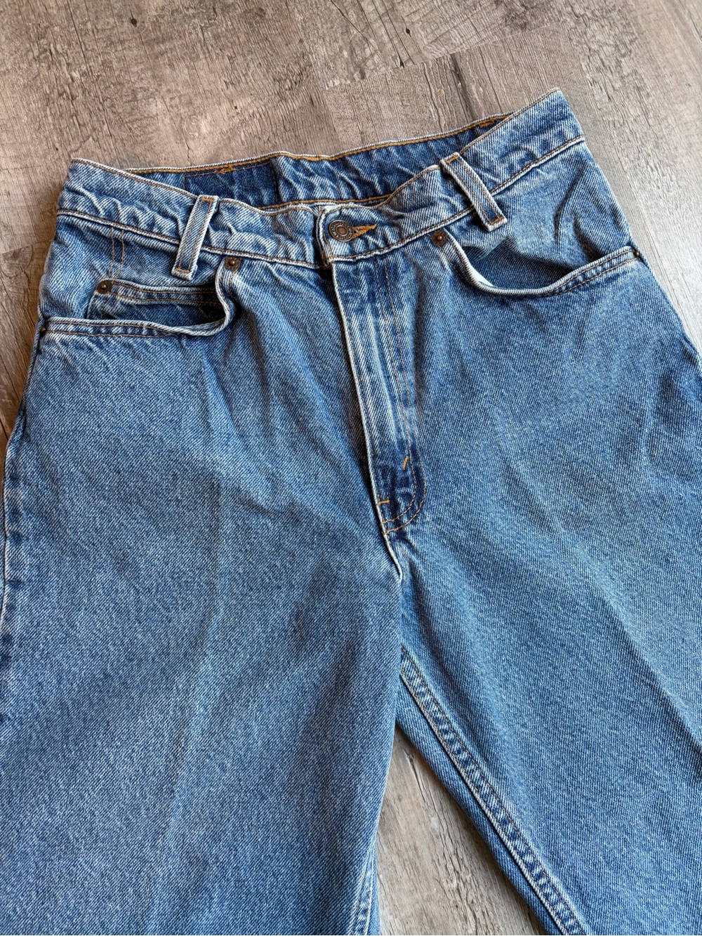 VTG Levi’s 550 Student Orange Tab Jeans 1998 - High Rise - Straight Leg - Picture 7 of 12
